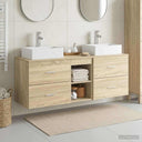 vidaXL Badkamerkast set 3 st Wit 49,5 x 41 x 62,5 cm Bewerkt hout