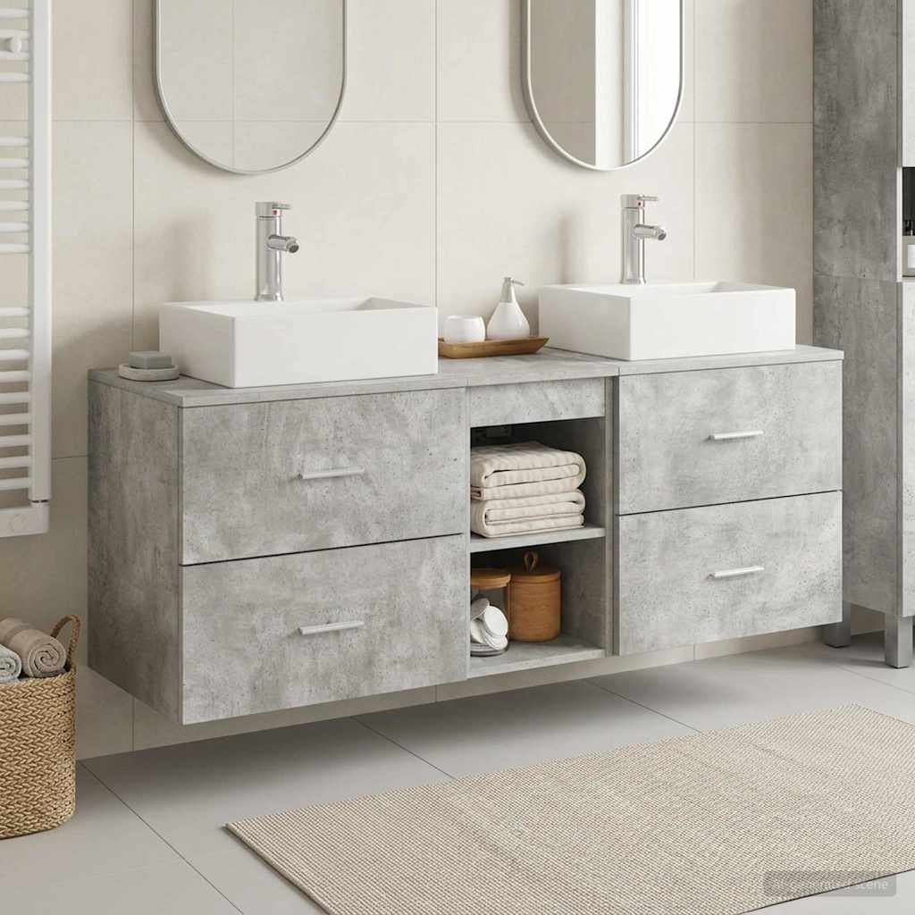 vidaXL Badkamerkast set 3 st Wit 49,5 x 41 x 62,5 cm Bewerkt hout