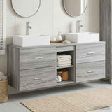 vidaXL Badkamerkast set 3 st Wit 49,5 x 41 x 62,5 cm Bewerkt hout