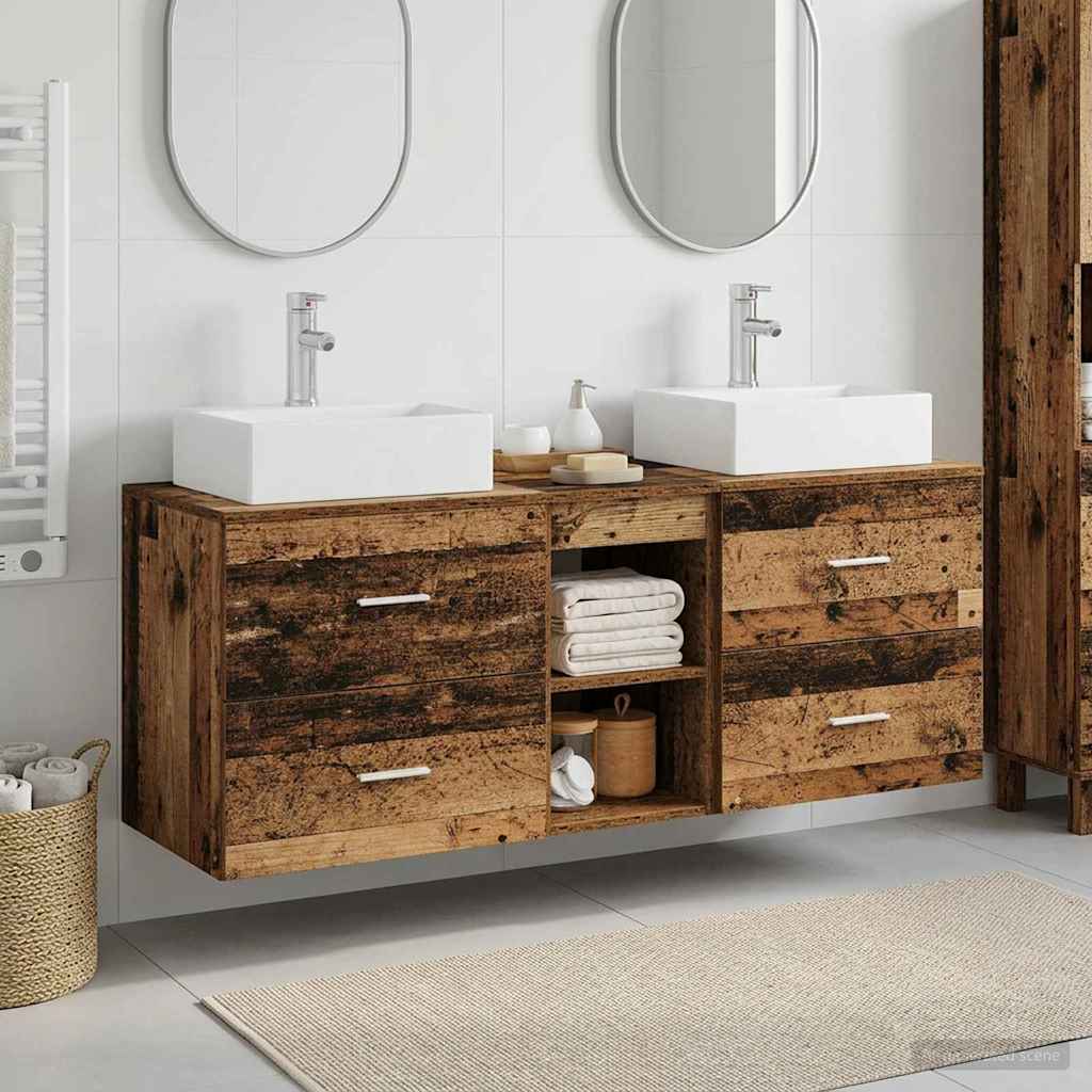 vidaXL Badkamerkast set 3 st Wit 49,5 x 41 x 62,5 cm Bewerkt hout