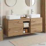 vidaXL Badkamerkast set 3 st Wit 49,5 x 41 x 62,5 cm Bewerkt hout