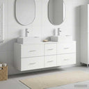 vidaXL Badkamerkast set 3 st Wit 49,5 x 41 x 62,5 cm Bewerkt hout