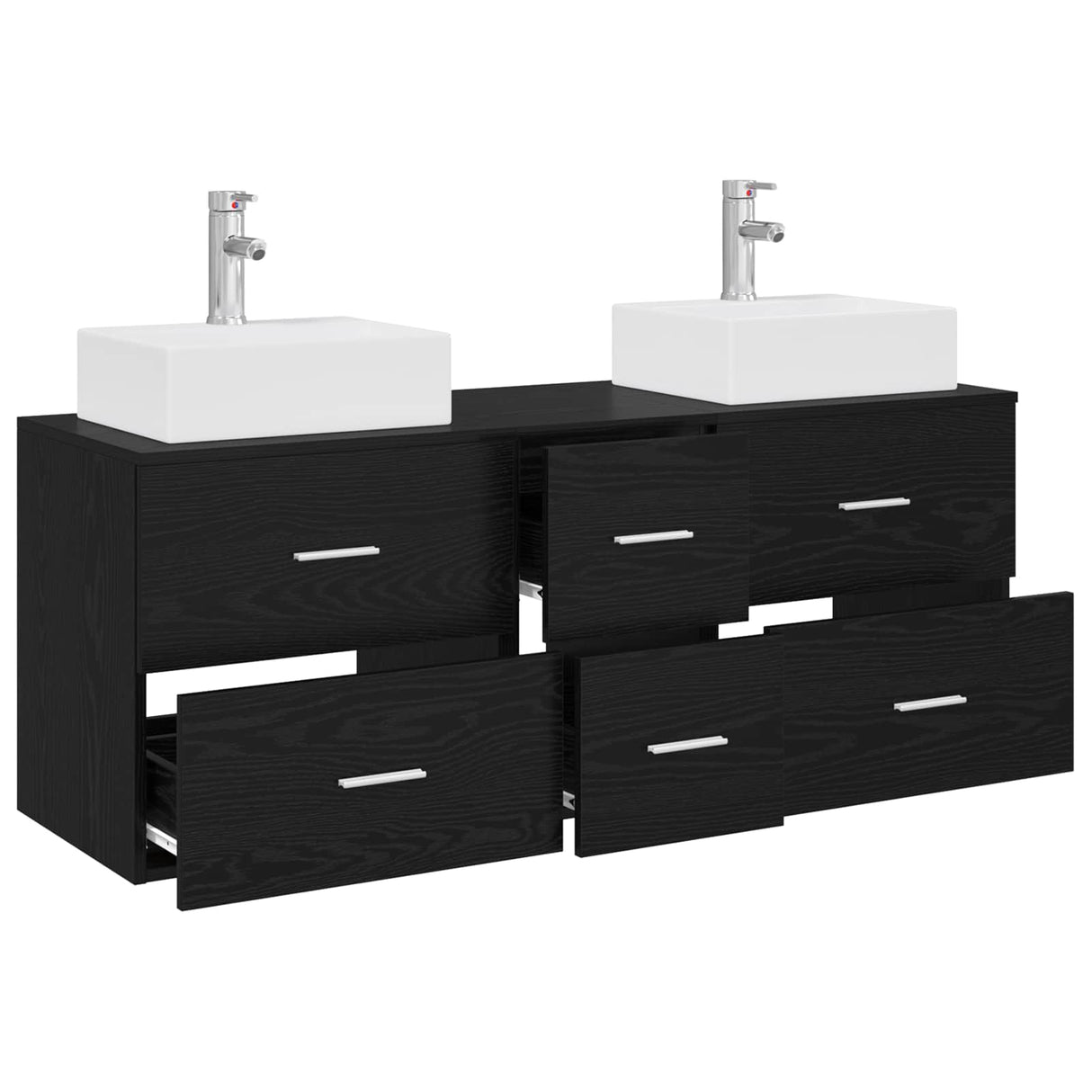 vidaXL Badkamerkast set 3 st Wit 49,5 x 41 x 62,5 cm Bewerkt hout