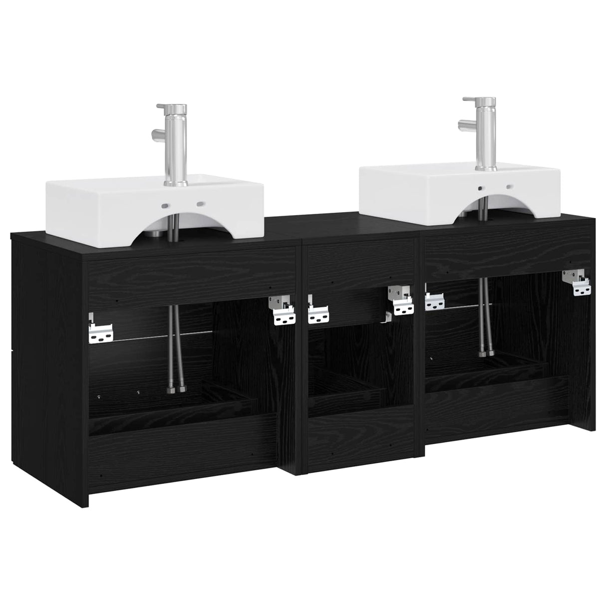vidaXL Badkamerkast set 3 st Wit 49,5 x 41 x 62,5 cm Bewerkt hout