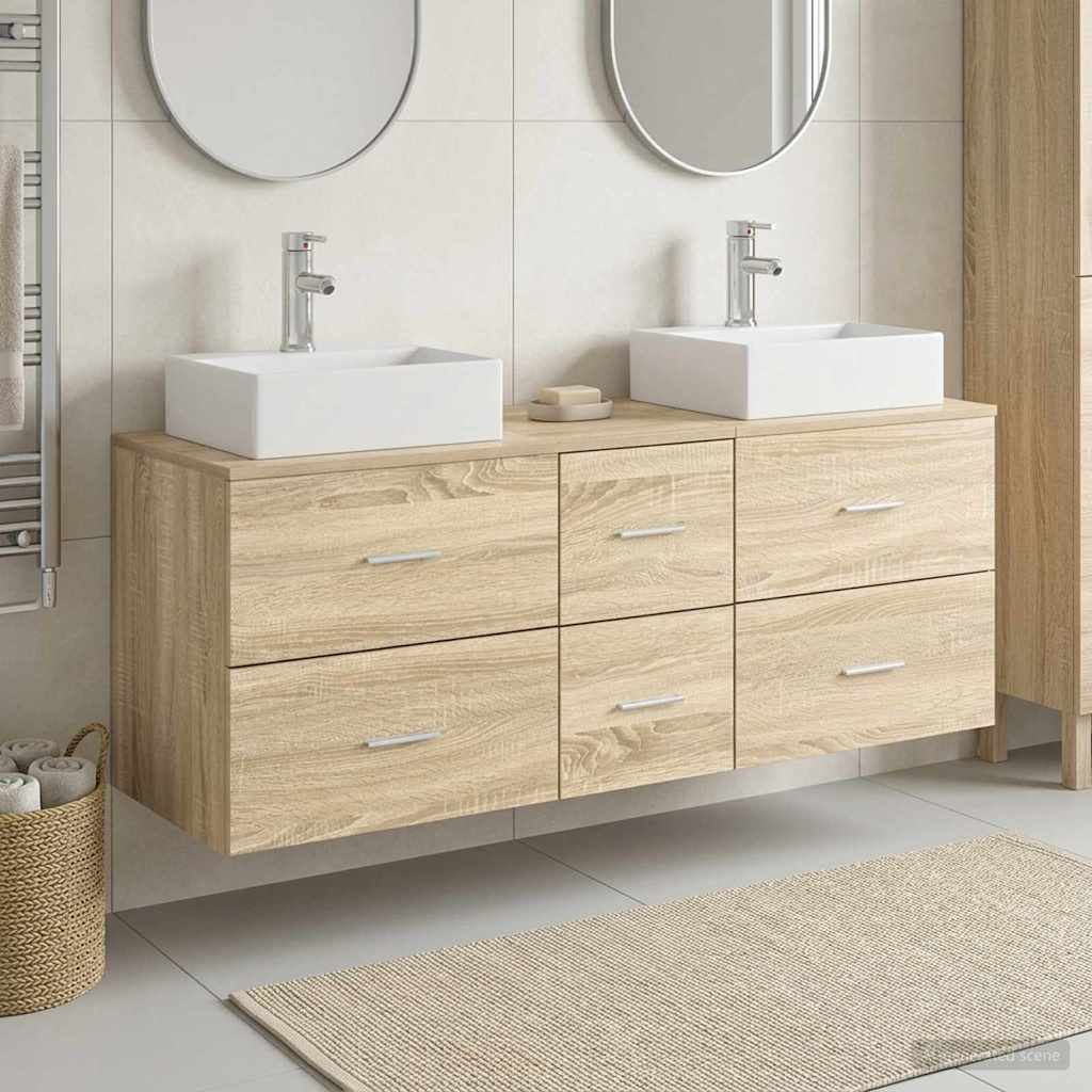 vidaXL Badkamerkast set 3 st Wit 49,5 x 41 x 62,5 cm Bewerkt hout