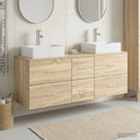 vidaXL Badkamerkast set 3 st Wit 49,5 x 41 x 62,5 cm Bewerkt hout