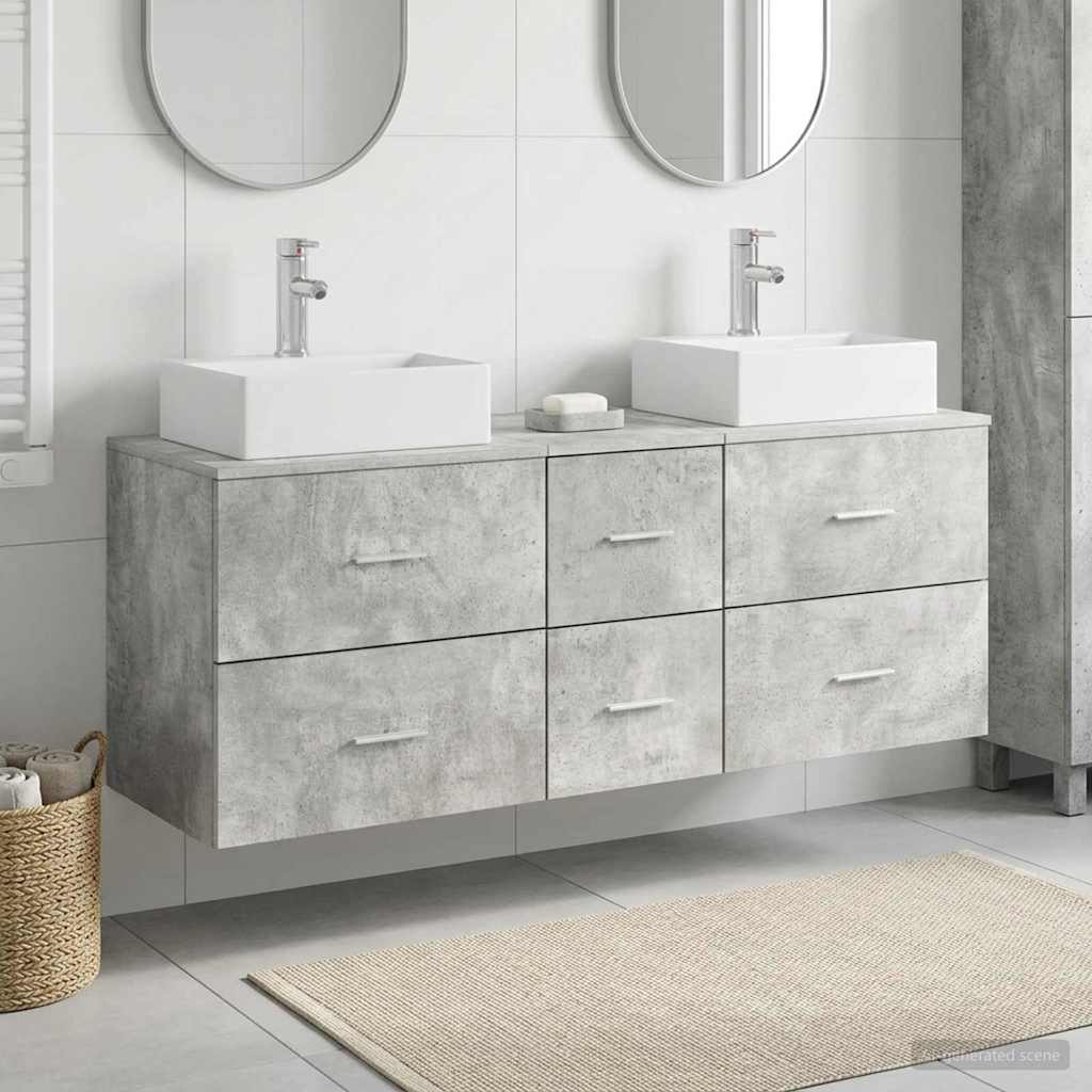 vidaXL Badkamerkast set 3 st Wit 49,5 x 41 x 62,5 cm Bewerkt hout