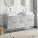 vidaXL Badkamerkast set 3 st Wit 49,5 x 41 x 62,5 cm Bewerkt hout