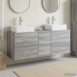 vidaXL Badkamerkast set 3 st Wit 49,5 x 41 x 62,5 cm Bewerkt hout