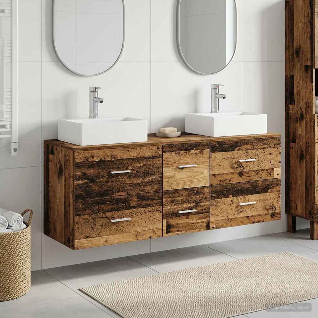 vidaXL Badkamerkast set 3 st Wit 49,5 x 41 x 62,5 cm Bewerkt hout