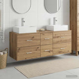 vidaXL Badkamerkast set 3 st Wit 49,5 x 41 x 62,5 cm Bewerkt hout