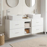 vidaXL Badkamerkast set 3 st Wit 53 x 34,5 x 63 cm Bewerkt hout