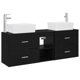 vidaXL Badkamerkast set 3 st Wit 53 x 34,5 x 63 cm Bewerkt hout