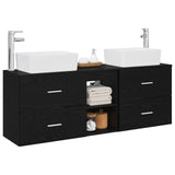 vidaXL Badkamerkast set 3 st Wit 53 x 34,5 x 63 cm Bewerkt hout