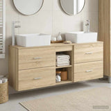 vidaXL Badkamerkast set 3 st Wit 53 x 34,5 x 63 cm Bewerkt hout
