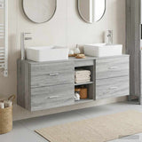 vidaXL Badkamerkast set 3 st Wit 53 x 34,5 x 63 cm Bewerkt hout