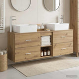 vidaXL Badkamerkast set 3 st Wit 53 x 34,5 x 63 cm Bewerkt hout