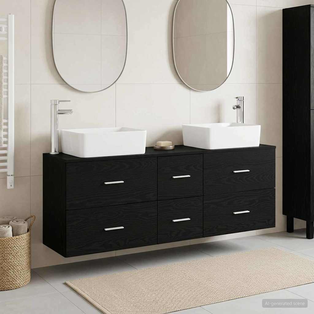vidaXL Badkamerkast set 3 st Wit 53 x 34,5 x 63 cm Bewerkt hout