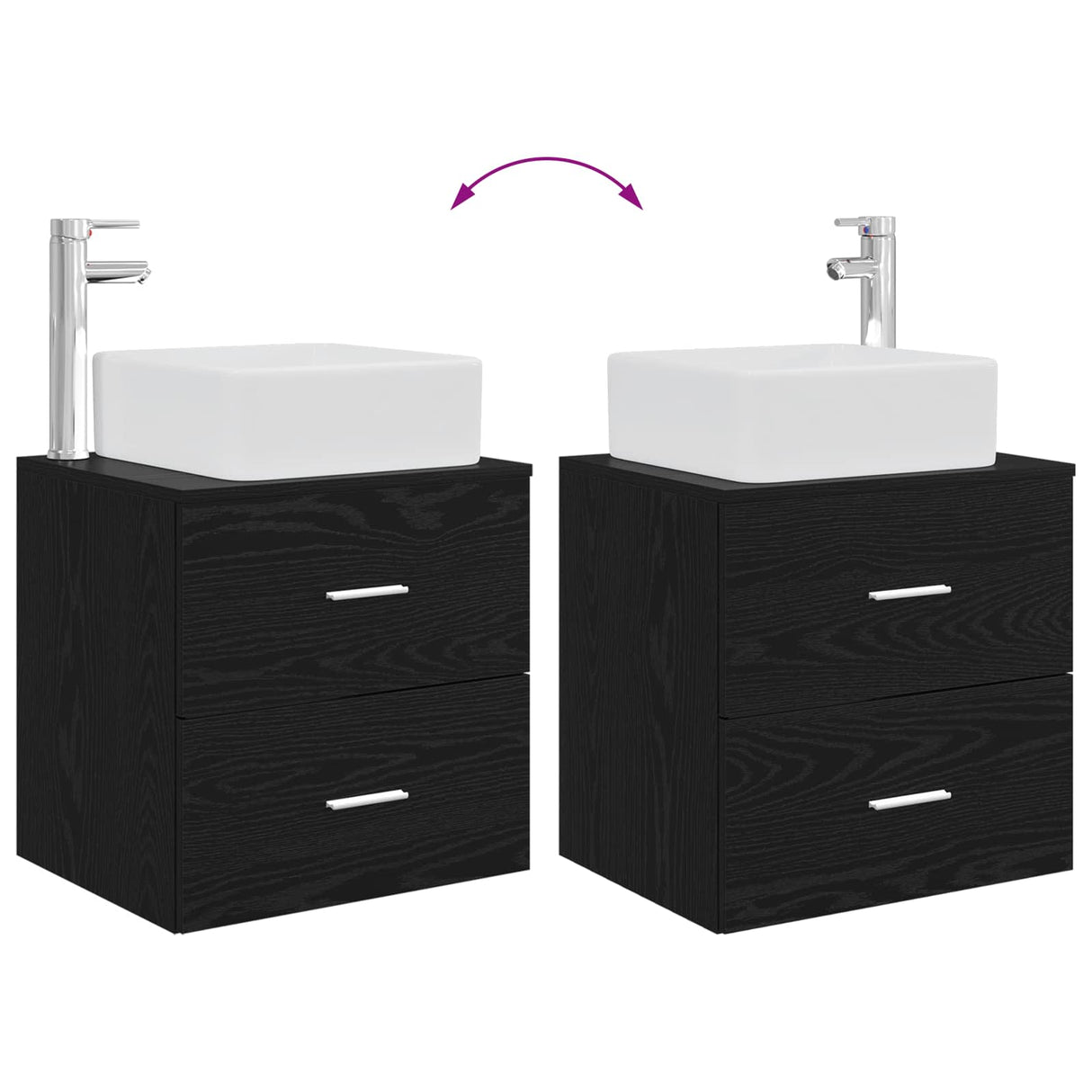 vidaXL Badkamerkast set 3 st Wit 53 x 34,5 x 63 cm Bewerkt hout