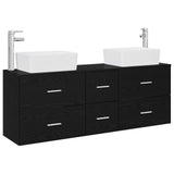 vidaXL Badkamerkast set 3 st Wit 53 x 34,5 x 63 cm Bewerkt hout