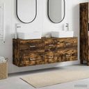 vidaXL Badkamerkast set 3 st Wit 53 x 34,5 x 63 cm Bewerkt hout
