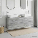vidaXL Badkamerkast set 3 st Wit 53 x 34,5 x 63 cm Bewerkt hout