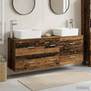 vidaXL Badkamerkast set 3 st Wit 53 x 34,5 x 63 cm Bewerkt hout