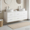 vidaXL Badkamerkast set 3 st Wit 62,5 x 44,5 x 50 cm Bewerkt hout