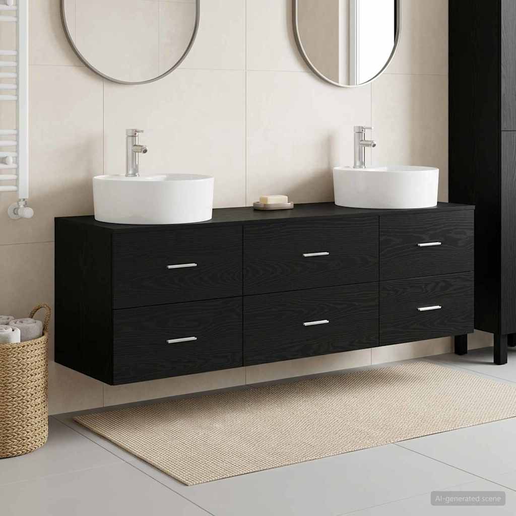vidaXL Badkamerkast set 3 st Wit 62,5 x 44,5 x 50 cm Bewerkt hout
