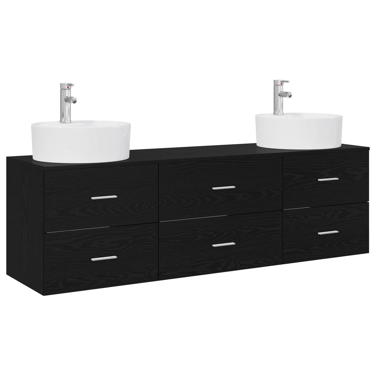 vidaXL Badkamerkast set 3 st Wit 62,5 x 44,5 x 50 cm Bewerkt hout