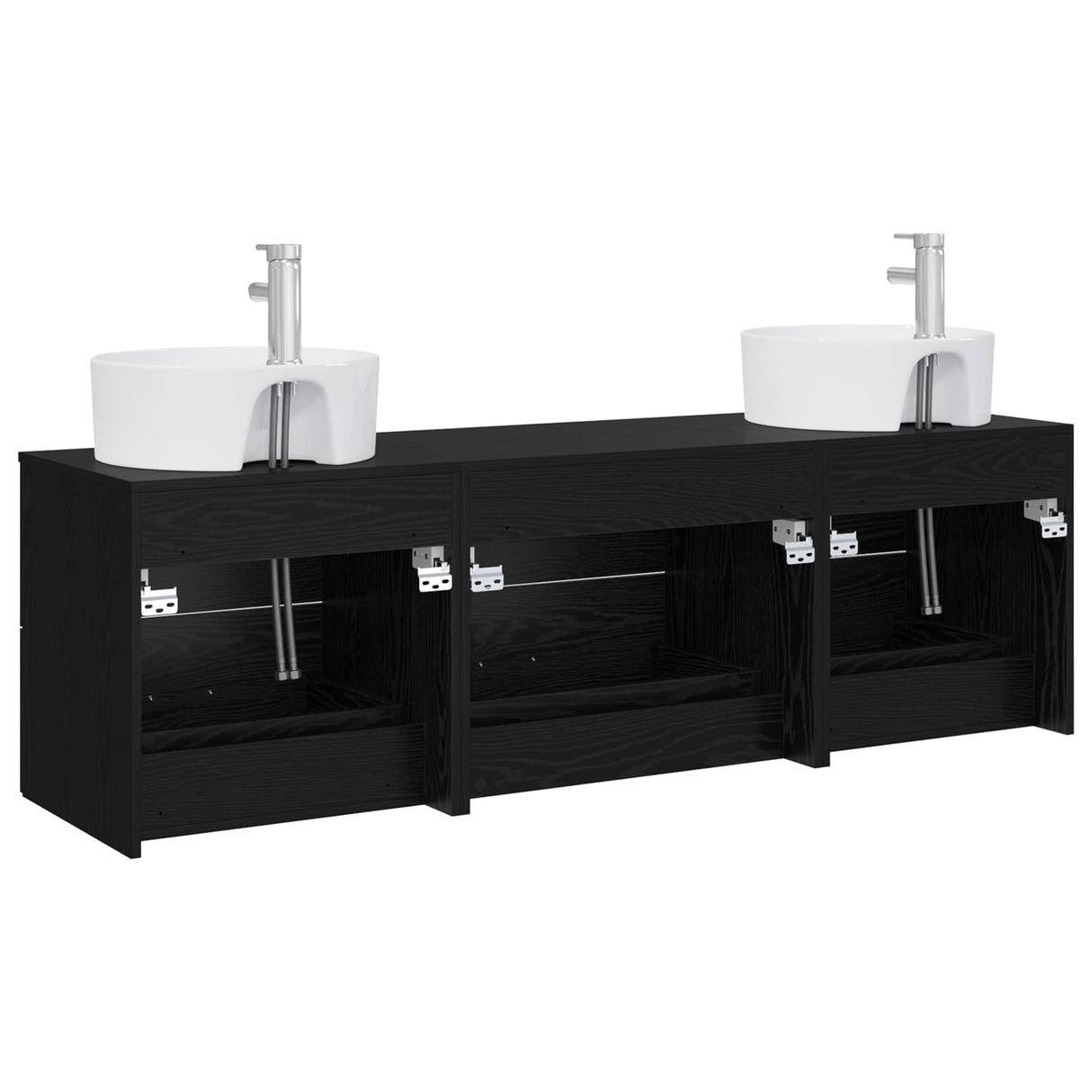 vidaXL Badkamerkast set 3 st Wit 62,5 x 44,5 x 50 cm Bewerkt hout