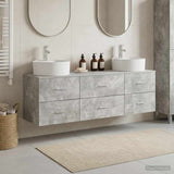 vidaXL Badkamerkast set 3 st Wit 62,5 x 44,5 x 50 cm Bewerkt hout