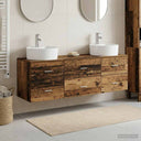vidaXL Badkamerkast set 3 st Wit 62,5 x 44,5 x 50 cm Bewerkt hout