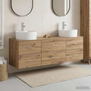 vidaXL Badkamerkast set 3 st Wit 62,5 x 44,5 x 50 cm Bewerkt hout