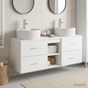 vidaXL Badkamerkast set 3 st Wit 49,5 x 44,5 x 65 cm Bewerkt hout