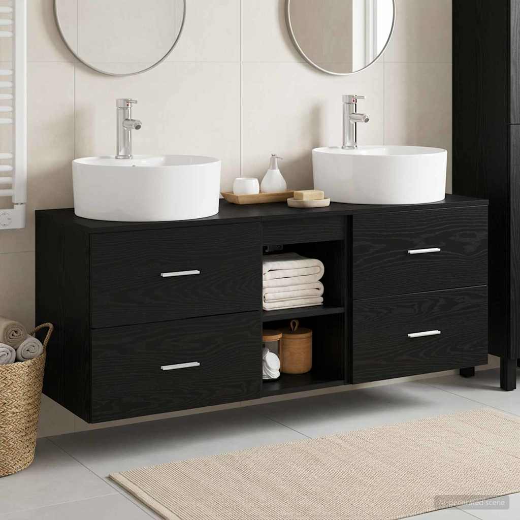 vidaXL Badkamerkast set 3 st Wit 49,5 x 44,5 x 65 cm Bewerkt hout