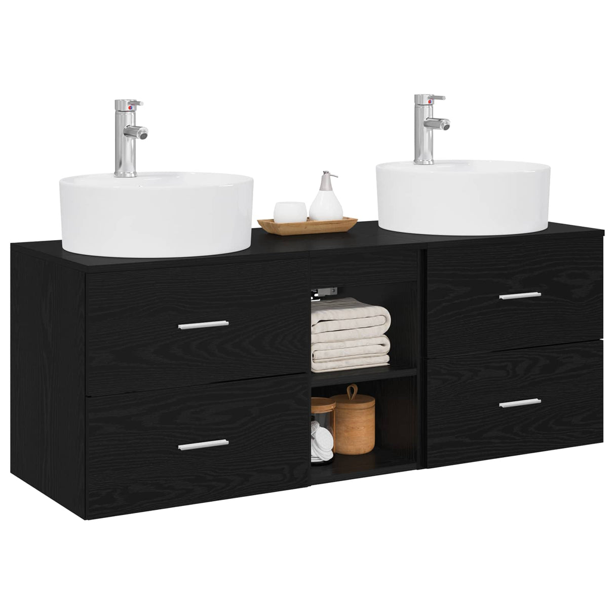 vidaXL Badkamerkast set 3 st Wit 49,5 x 44,5 x 65 cm Bewerkt hout