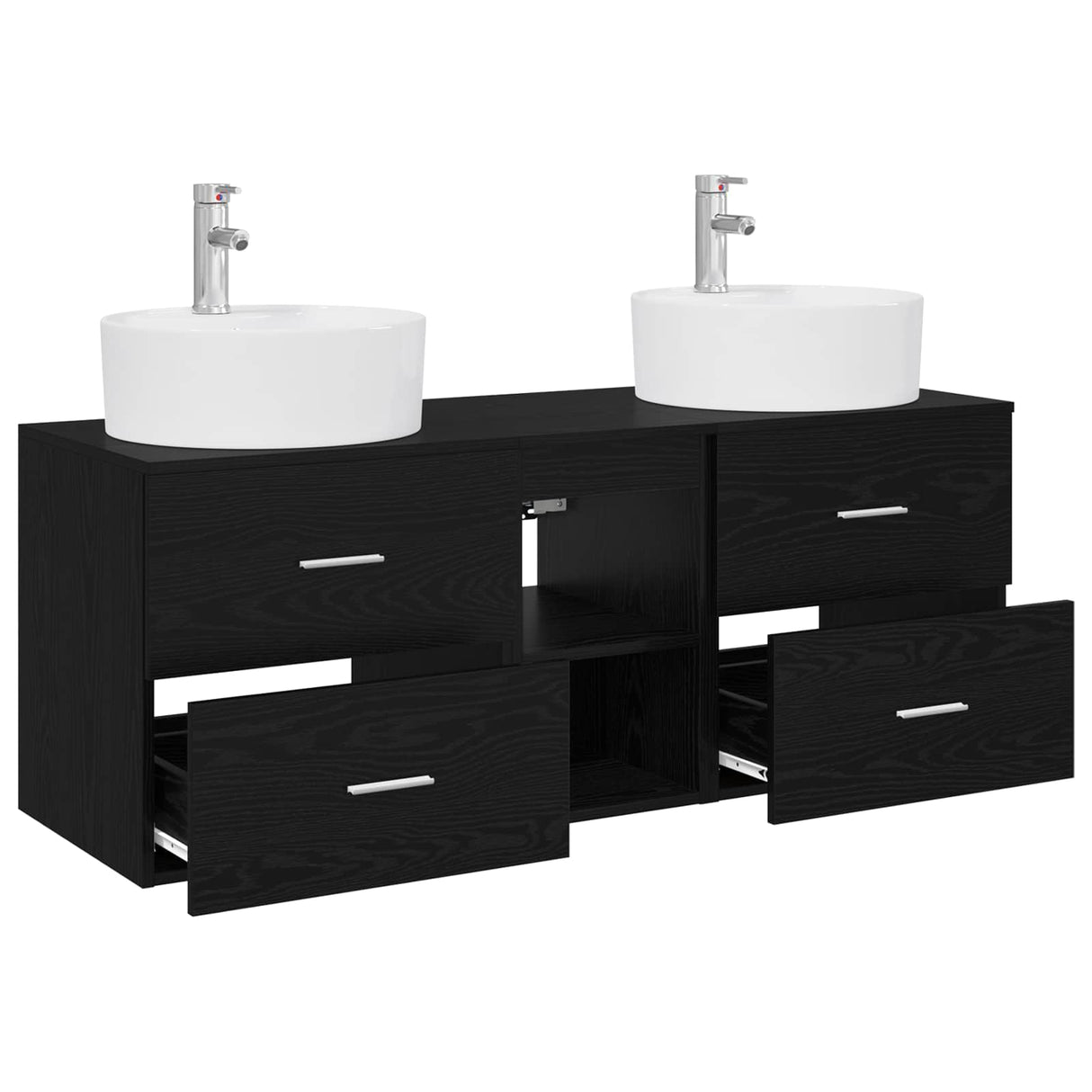 vidaXL Badkamerkast set 3 st Wit 49,5 x 44,5 x 65 cm Bewerkt hout