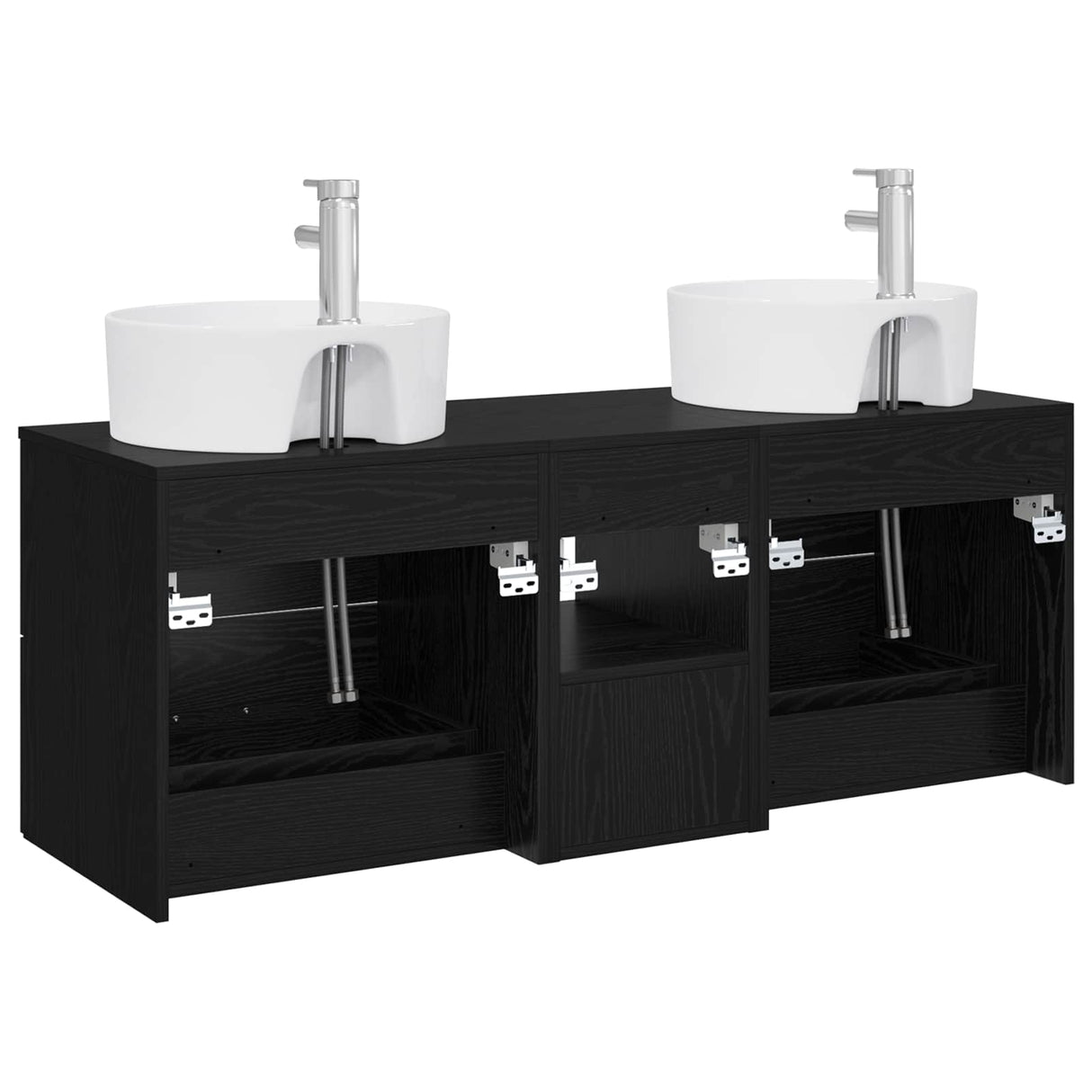vidaXL Badkamerkast set 3 st Wit 49,5 x 44,5 x 65 cm Bewerkt hout