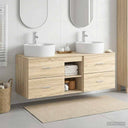 vidaXL Badkamerkast set 3 st Wit 49,5 x 44,5 x 65 cm Bewerkt hout
