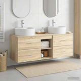 vidaXL Badkamerkast set 3 st Wit 49,5 x 44,5 x 65 cm Bewerkt hout