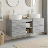 vidaXL Badkamerkast set 3 st Wit 49,5 x 44,5 x 65 cm Bewerkt hout