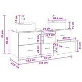 vidaXL Badkamermeubel Set 3 st Wit 49,5 x 44,5 x 65 cm Bewerkt hout