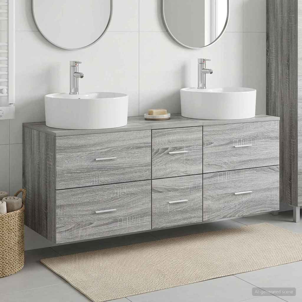 vidaXL Badkamermeubel Set 3 st Wit 49,5 x 44,5 x 65 cm Bewerkt hout