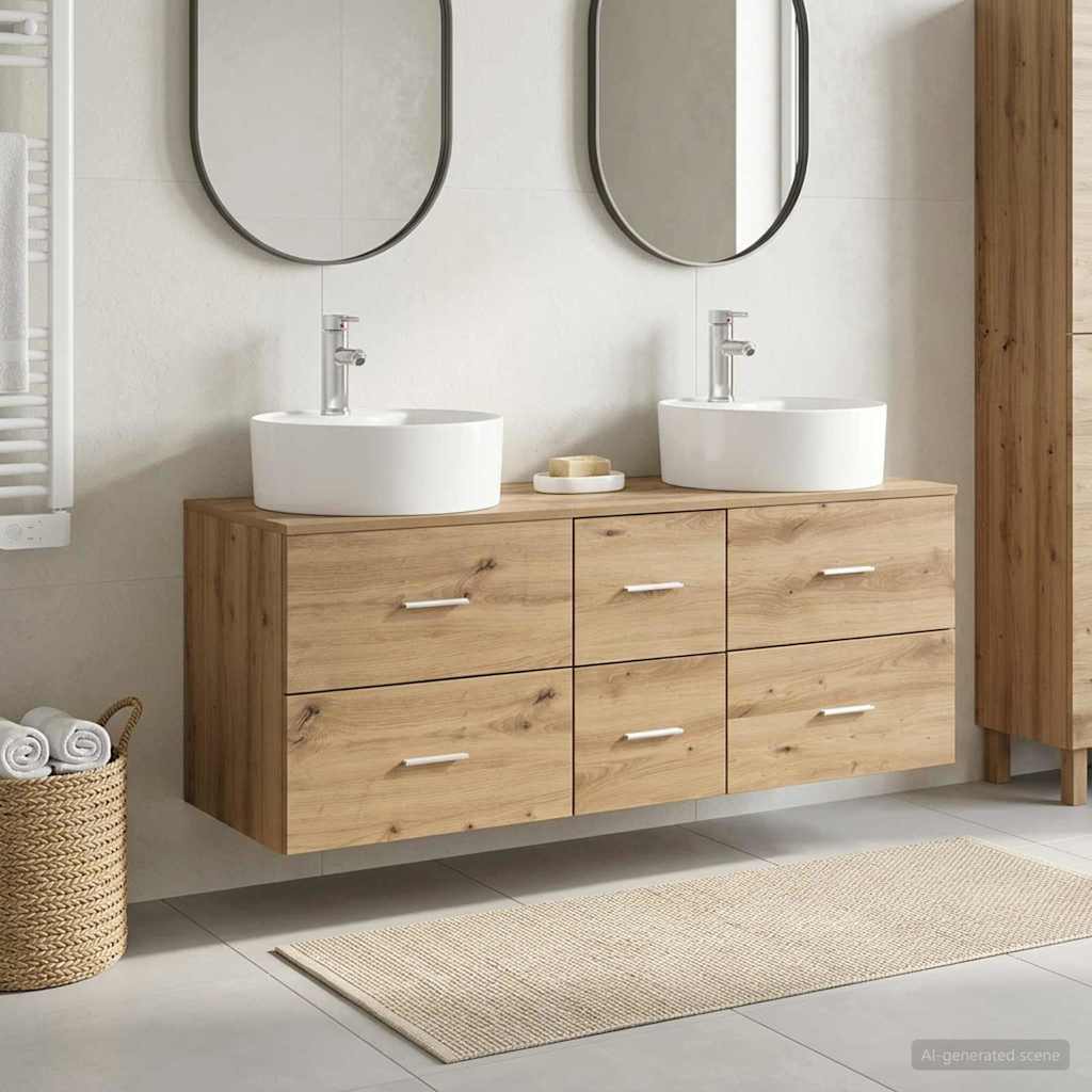 vidaXL Badkamermeubel Set 3 st Wit 49,5 x 44,5 x 65 cm Bewerkt hout