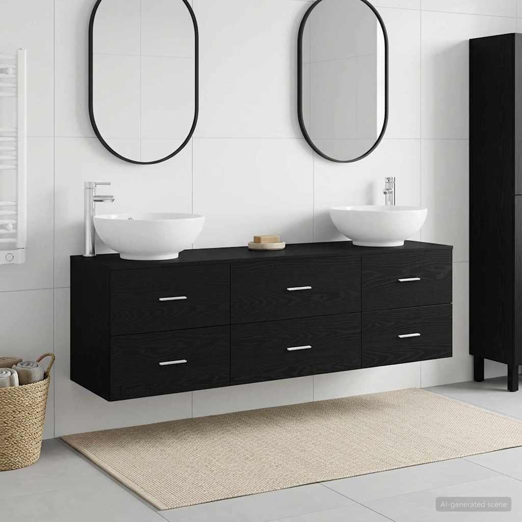 vidaXL Bathroom Furniture Set 3 pcs White 49.5 x 44.5 x 65 cm Engineered Wood