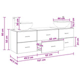 vidaXL Bathroom Furniture Set 3 pcs White 49.5 x 44.5 x 65 cm Engineered Wood