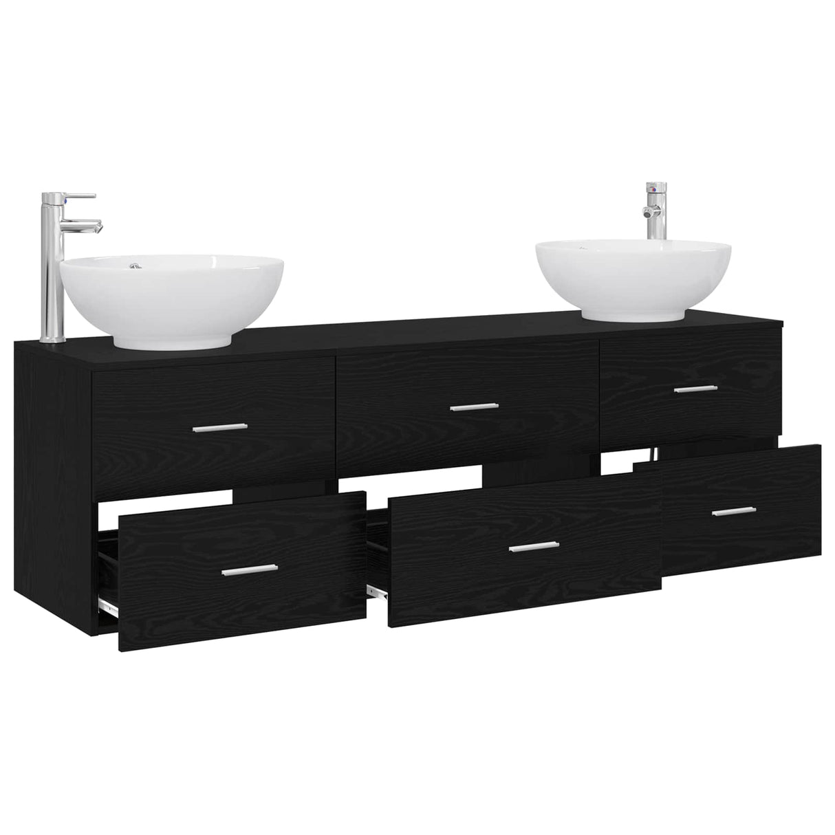 vidaXL Bathroom Furniture Set 3 pcs White 49.5 x 44.5 x 65 cm Engineered Wood