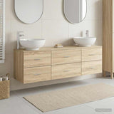 vidaXL Bathroom Furniture Set 3 pcs White 49.5 x 44.5 x 65 cm Engineered Wood