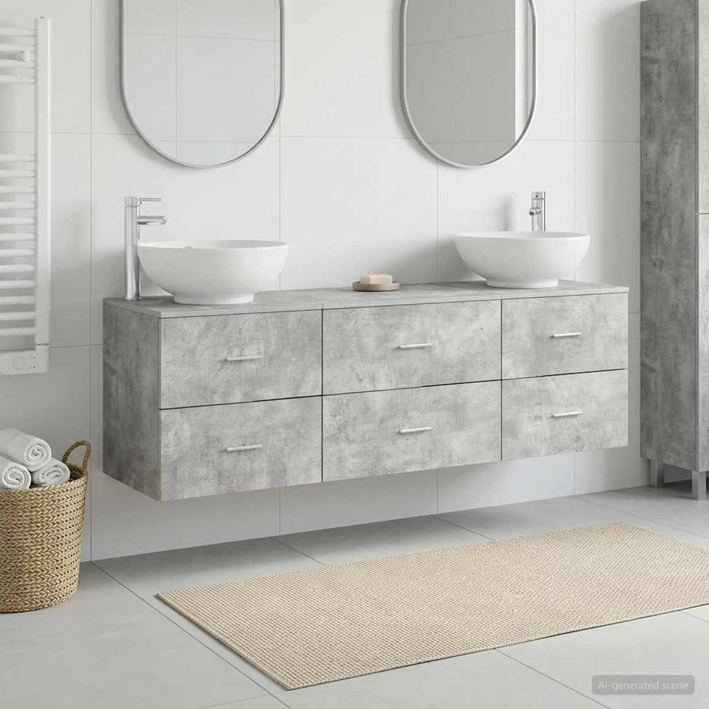 vidaXL Bathroom Furniture Set 3 pcs White 49.5 x 44.5 x 65 cm Engineered Wood